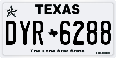 TX license plate DYR6288
