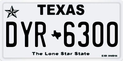 TX license plate DYR6300