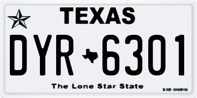 TX license plate DYR6301