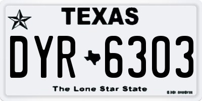 TX license plate DYR6303