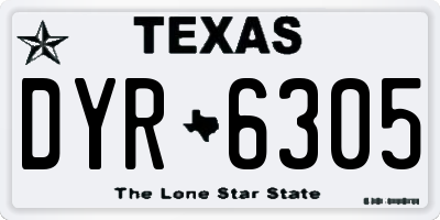 TX license plate DYR6305