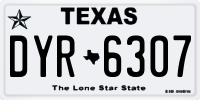 TX license plate DYR6307