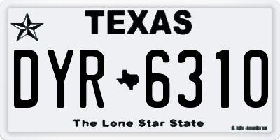 TX license plate DYR6310