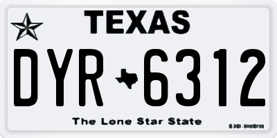 TX license plate DYR6312