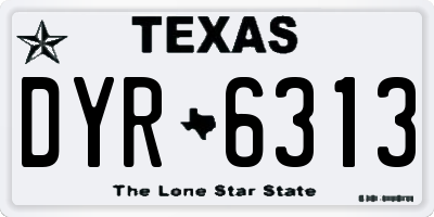 TX license plate DYR6313