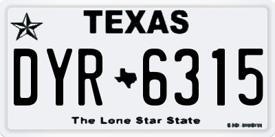 TX license plate DYR6315