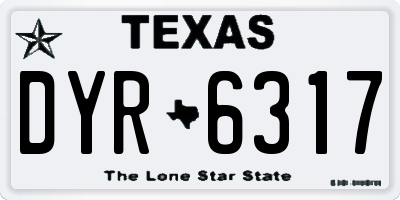 TX license plate DYR6317