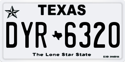 TX license plate DYR6320