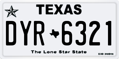 TX license plate DYR6321