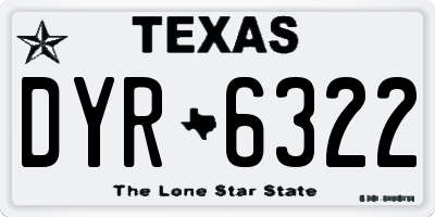 TX license plate DYR6322