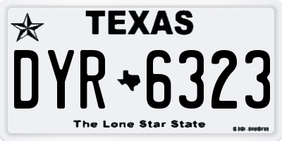TX license plate DYR6323