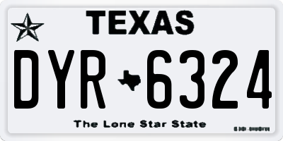 TX license plate DYR6324