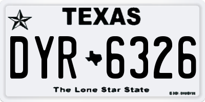 TX license plate DYR6326