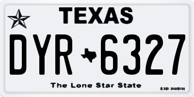 TX license plate DYR6327
