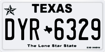 TX license plate DYR6329