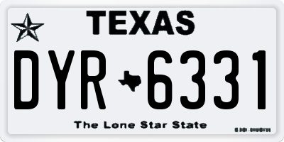 TX license plate DYR6331