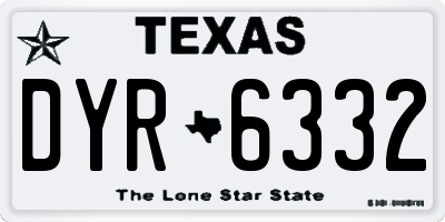 TX license plate DYR6332