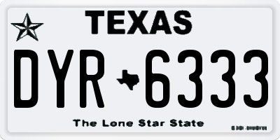 TX license plate DYR6333