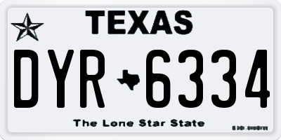 TX license plate DYR6334
