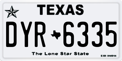 TX license plate DYR6335