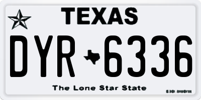 TX license plate DYR6336
