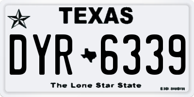 TX license plate DYR6339