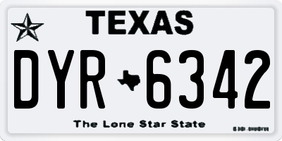 TX license plate DYR6342