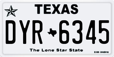 TX license plate DYR6345
