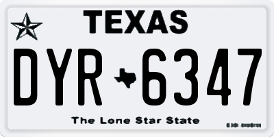TX license plate DYR6347