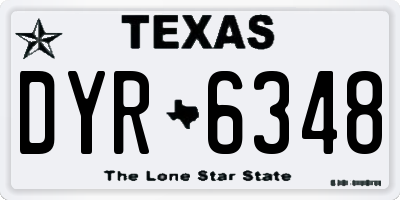 TX license plate DYR6348