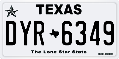 TX license plate DYR6349
