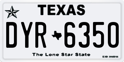 TX license plate DYR6350