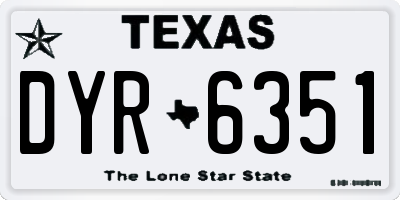 TX license plate DYR6351