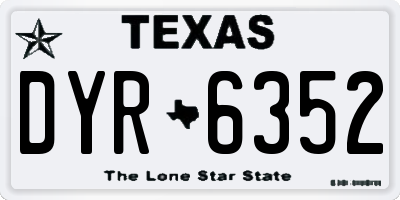 TX license plate DYR6352