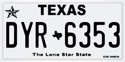 TX license plate DYR6353