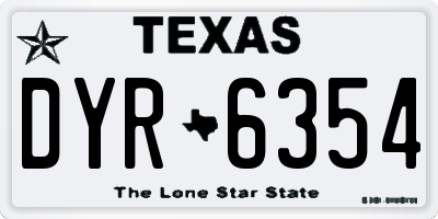 TX license plate DYR6354