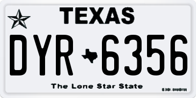 TX license plate DYR6356