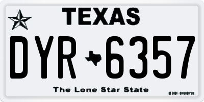 TX license plate DYR6357