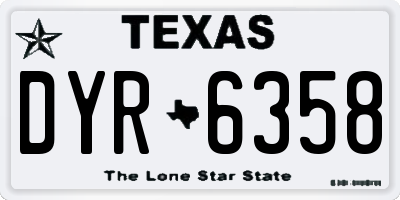 TX license plate DYR6358