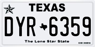 TX license plate DYR6359