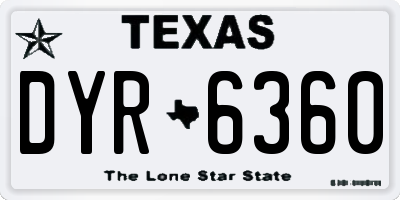 TX license plate DYR6360