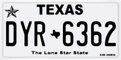 TX license plate DYR6362