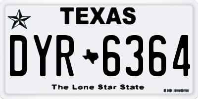 TX license plate DYR6364