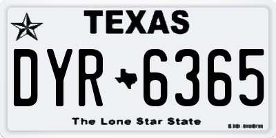 TX license plate DYR6365