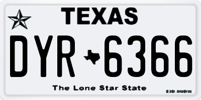 TX license plate DYR6366