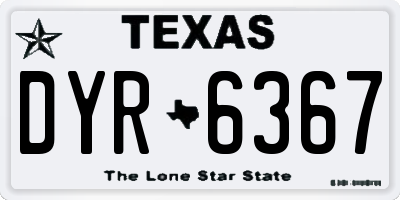 TX license plate DYR6367