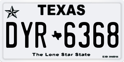TX license plate DYR6368