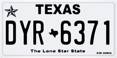 TX license plate DYR6371
