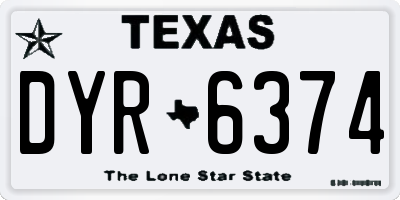 TX license plate DYR6374