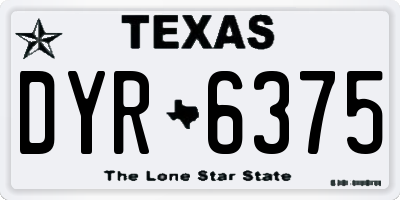 TX license plate DYR6375